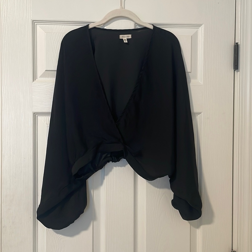 Silence + noise black silky feeling shirt